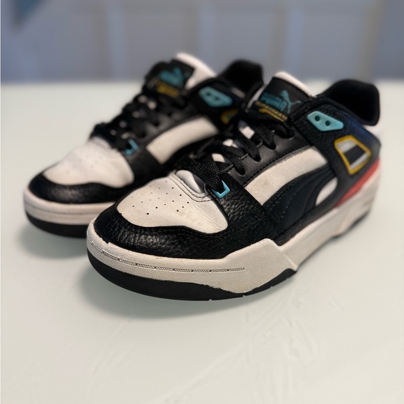 Puma Kids Boys Slipstream Jr 'Block Party’ Sneakers Skater Shoes Size 4.5 - Picture 4 of 10